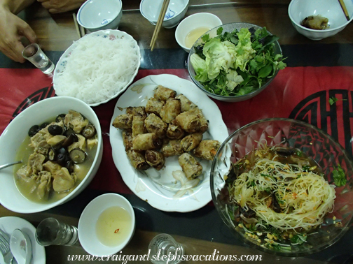 Delicious dinner at Cuong and Nhung's