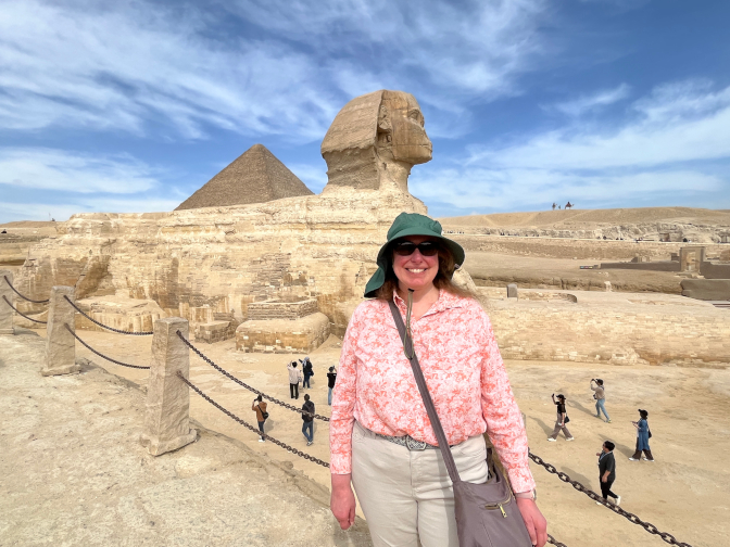 Steph and the Sphinx and the Great Pyramid