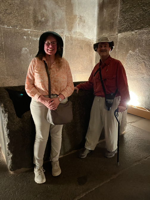 In the burial chamber of the Great Pyramid