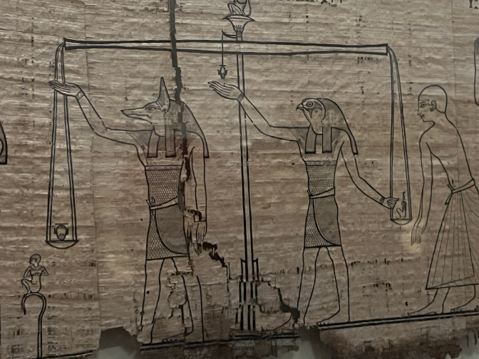 Egyptian Museum Cairo: The weighing of the heart, Book of the Dead, circa 300 - 30 BC