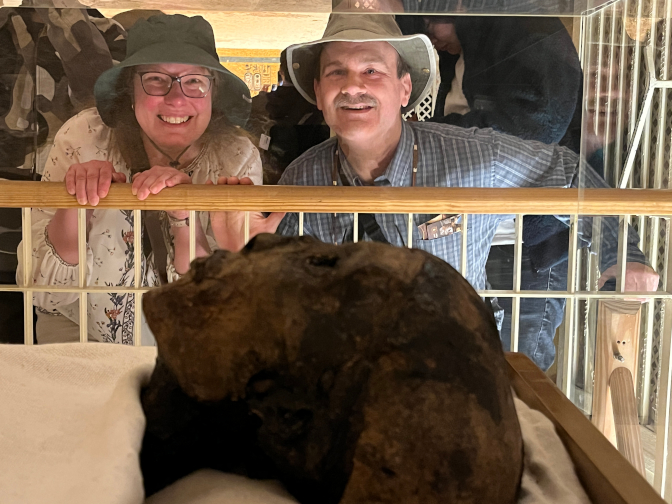 In the tomb of Tutankhamun, with his mummy