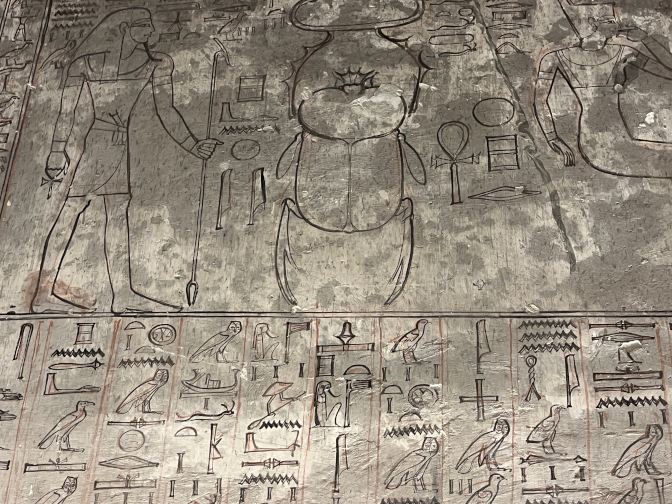 Unfinished artwork in the tomb of Seti I