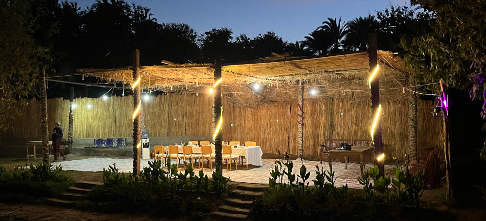 Dinner alfresco at Ramadi Village on the banks of the Nile