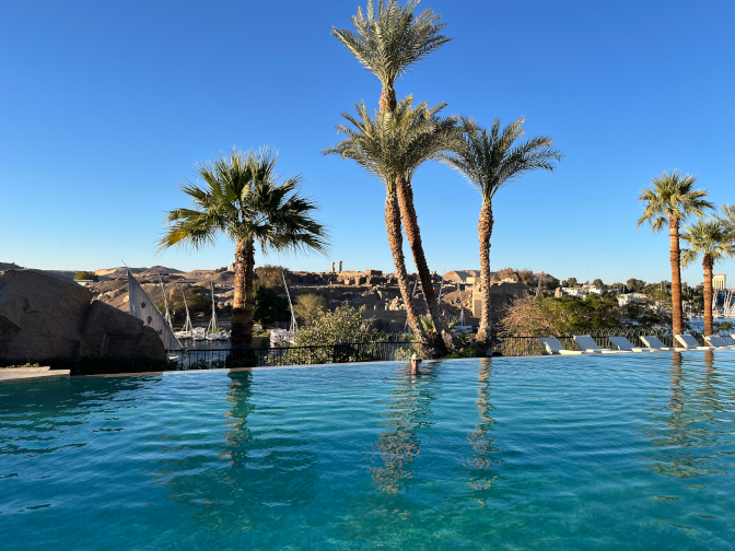 Infinity pool at the Old Cataract Hotel, overlooking Elephantine Island