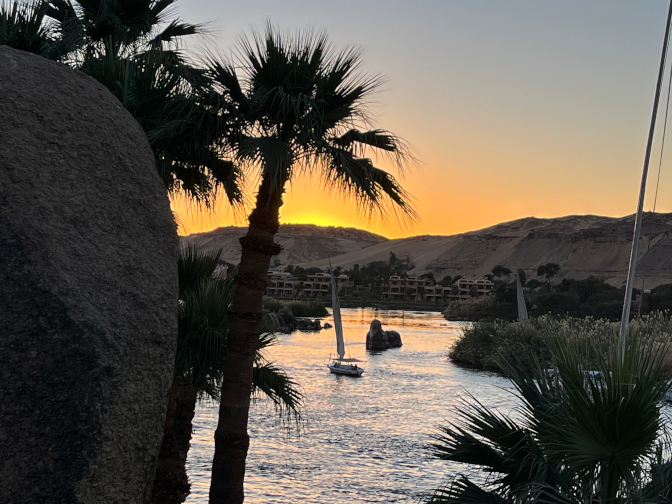 Sunset from the pool, Old Cataract Hotel
