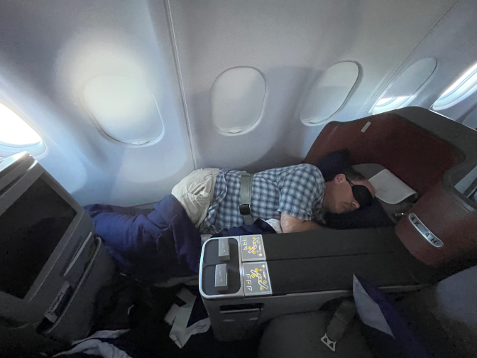 Making the most of our lay flat business class seats