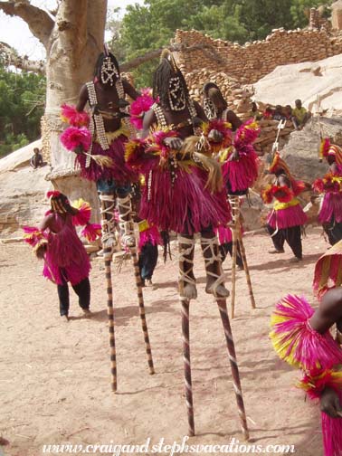 Tingetange stilt dancers representing water birds