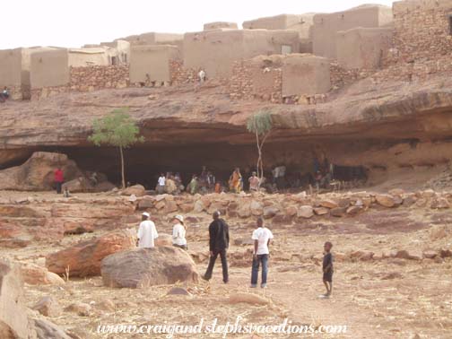 Dogon village above a cave