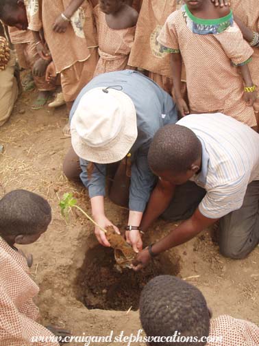 Steph and Daniel plant a tree