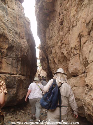 Walking from the school to the village