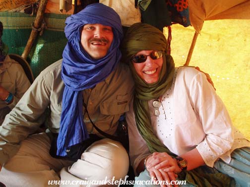 Craig and Steph in a Tuareg tent