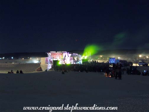 View of the stage from our dune