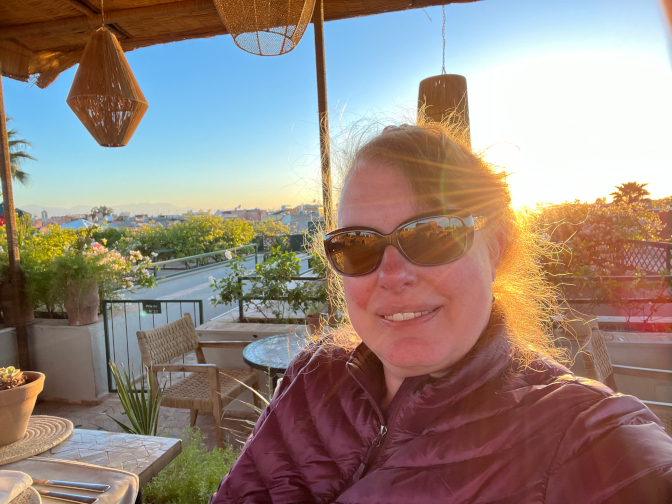 Rooftop sunset dinner at the riad