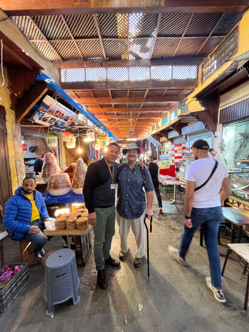 Jamal and Craig in the souk, Fes El Bali