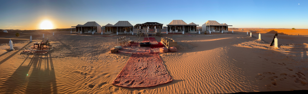 Sunset over Desert Luxury Camp