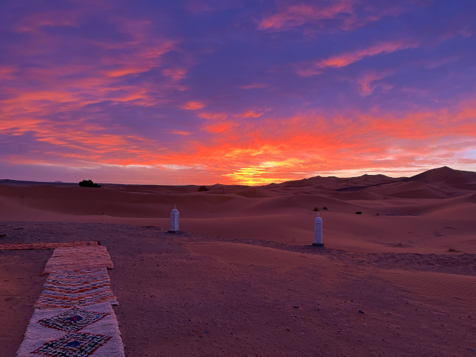 Sunrise over Desert Luxury Camp