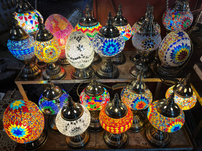 Lamps for sale in the souk