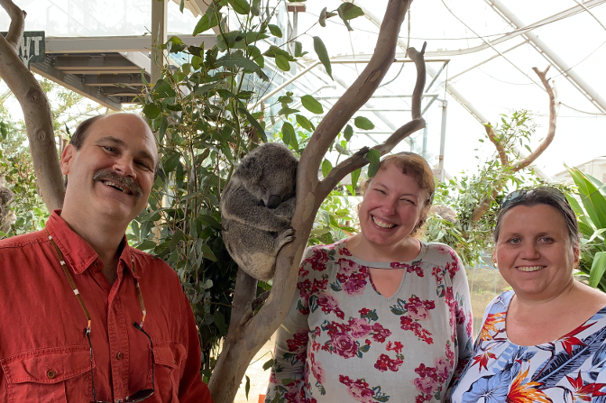 Koala encounter at WILD LIFE Sydney: Craig, Steph, and Carmen