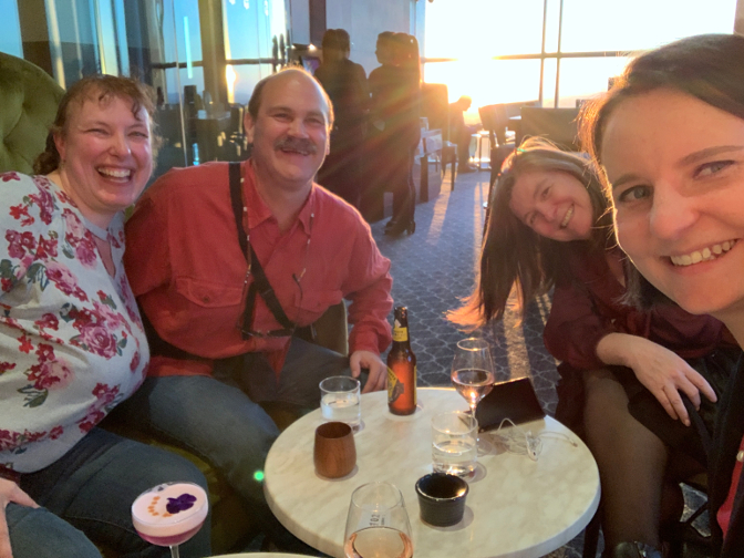 Drinks with colleagues Sue and Katie, Blu Bar on 36, Shangri La Hotel