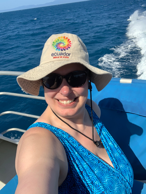 Enjoying the sun and sea breeze on the stern of the Calypso