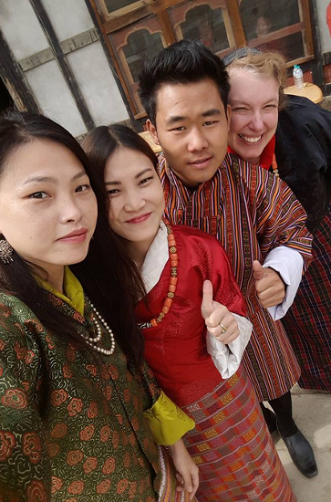 Kezang, Tshering, Sonam, and Steph