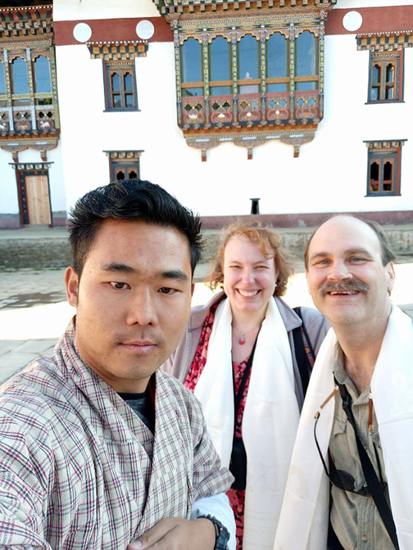 Selfie in front of the lhakhang