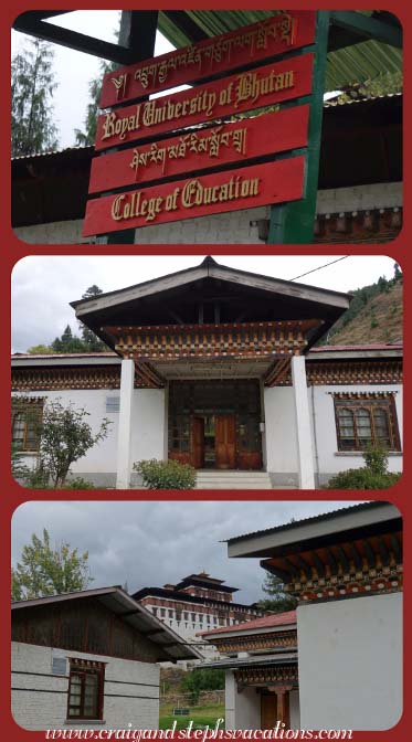 Paro Teacher's College in the shadow of the dzong