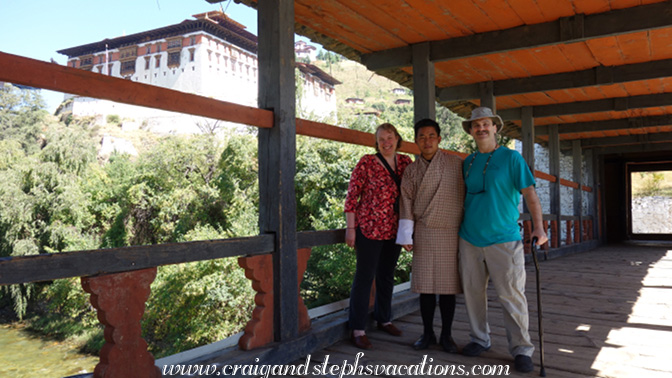 With our dear son Sonam Tshering on Nyamai Zam footbridge