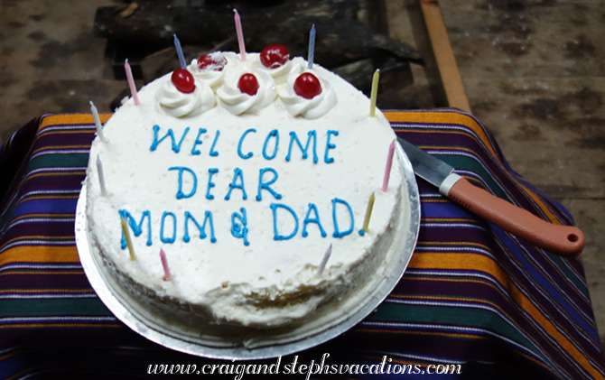 Our surprise welcome cake