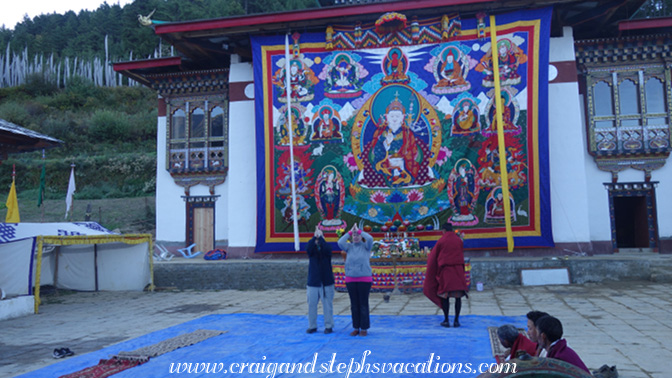 Craig and I bow before the lama