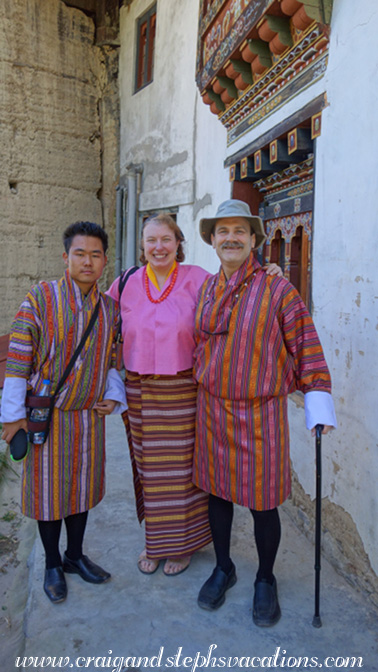 Sonam, Steph, and Craig in traditional dress