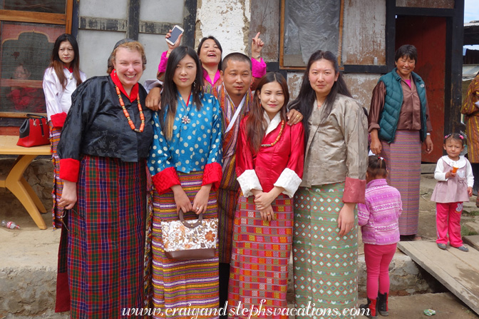 Lhaki photobomb!Steph, Chimmi Wangmo, Dhendup, Tshering, and Sangay Choden