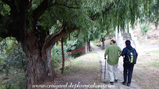 Sonam leads Craig down the path to Hungren Temple