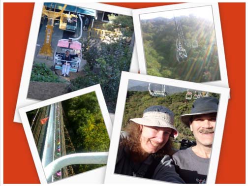 Taking the old-school cable car up to the Mutianyu wall