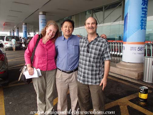 Saying goodbye to Mr. Zhou at the airport