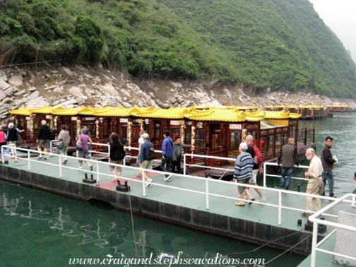 Boats for the Goddess Stream excursion