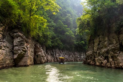 Small boat ride down the Goddess Stream (photo courtesy of Birgit Kolboe)