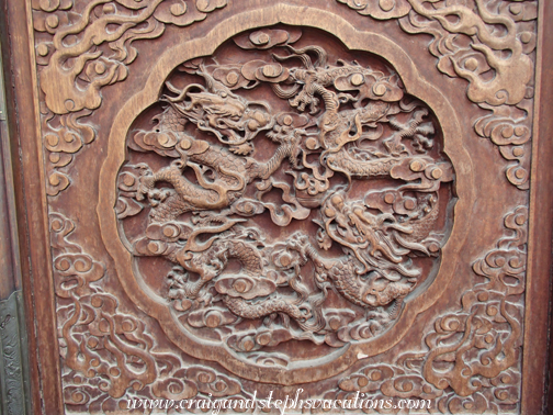 Dragon wood carving