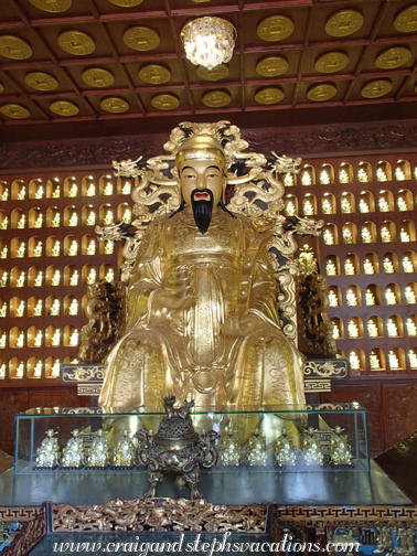 Hall of the God of Wealth (note that the ceiling is adorned with oversized Chinese coins)