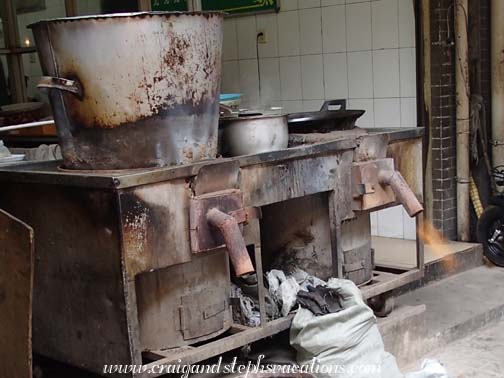 Don't stand too close to the stove! It vents onto the sidewalk...