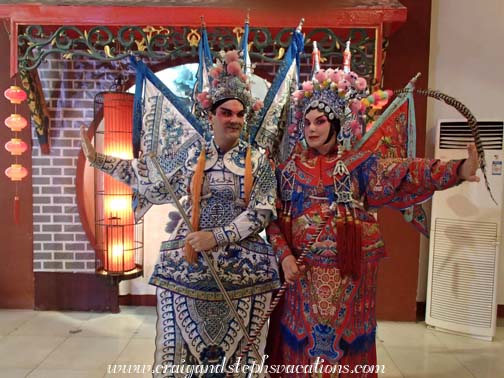 Craig and Steph dressed up for the Sichuan Opera