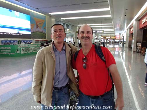 Reunited with Wang Jun at the Guiyang airport