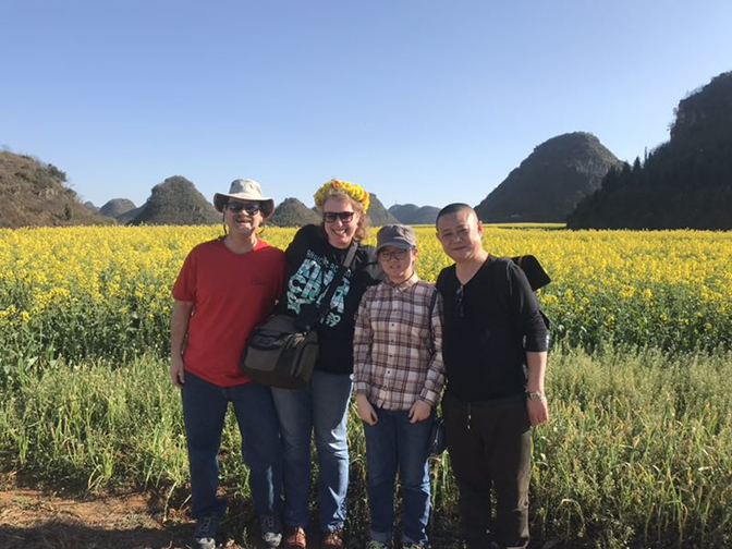 Craig, Steph, Liu Xinyan, and Liu Hui at Jinji Peak