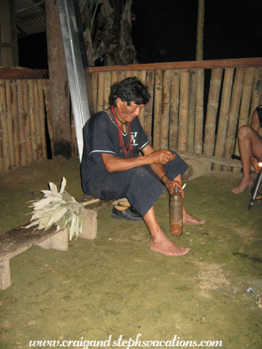 Carlos pours the ceremonial drink