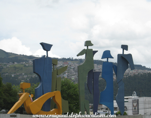 Statues at Quito airport