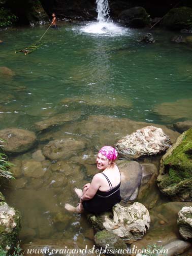 Steph at the waterfall pool