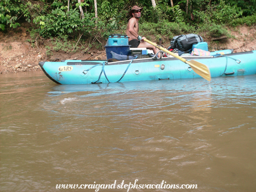 Felipe mans the supply boat