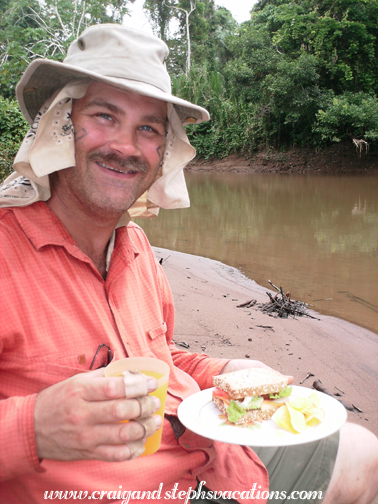 Craig enjoys lunch