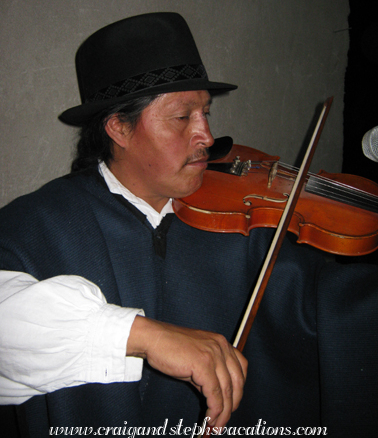 Antonio plays violin with Chasqui Ñan