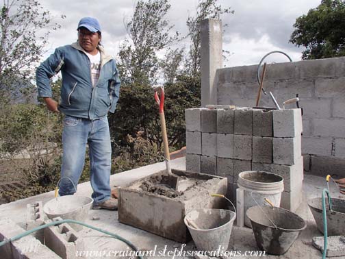 Marcelo working on 3rd floor construction